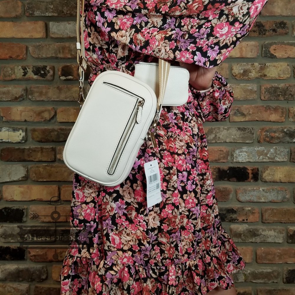 NWT Kate Spade Rosie Pebbled Leather North South Phone Zip Crossbody WHITE - Picture 4 of 6